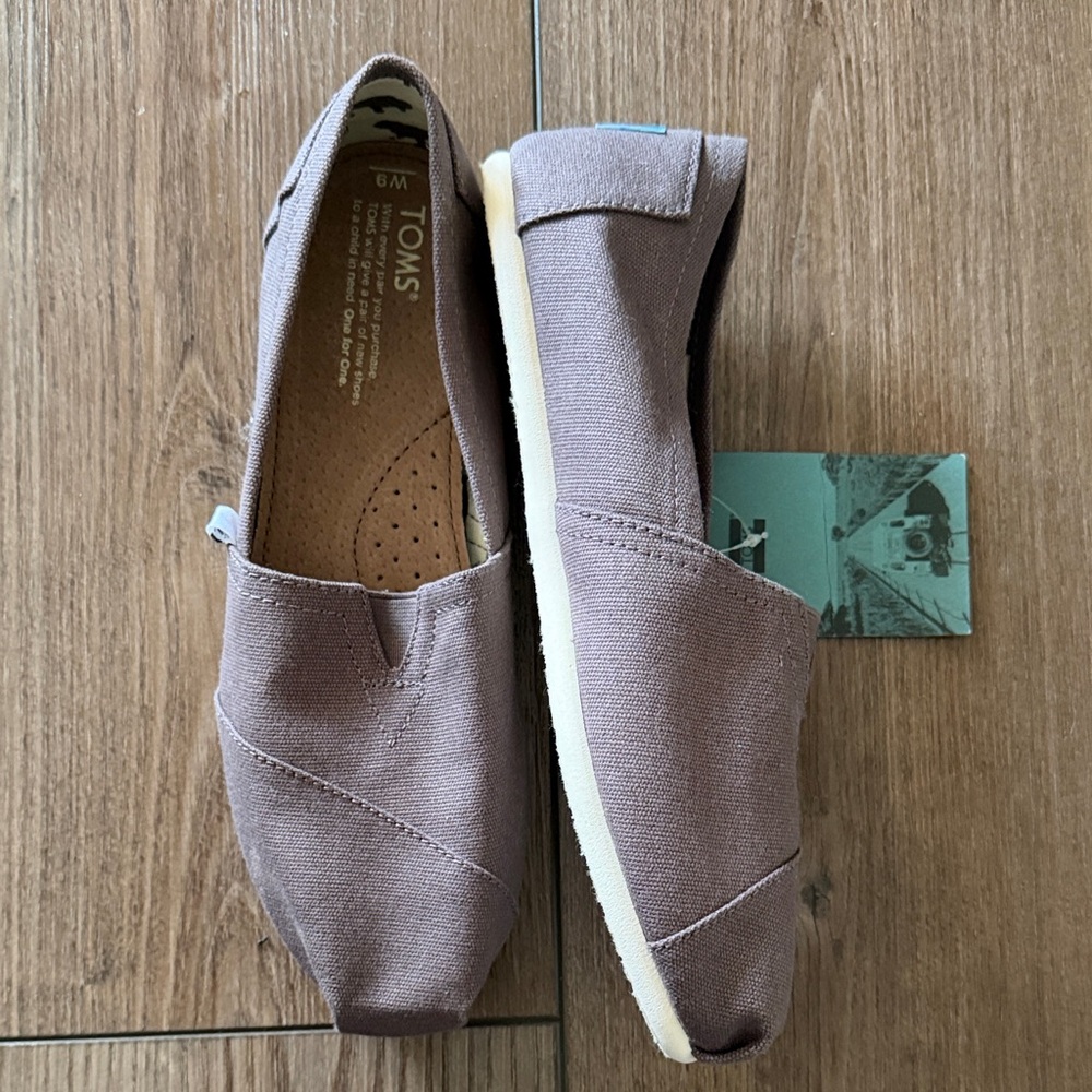 TOMS Taupe Canvas Slip-Ons